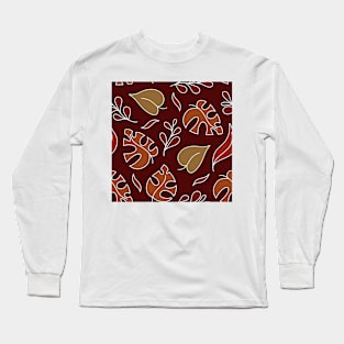 Autumn Leaf Pattern Long Sleeve T-Shirt